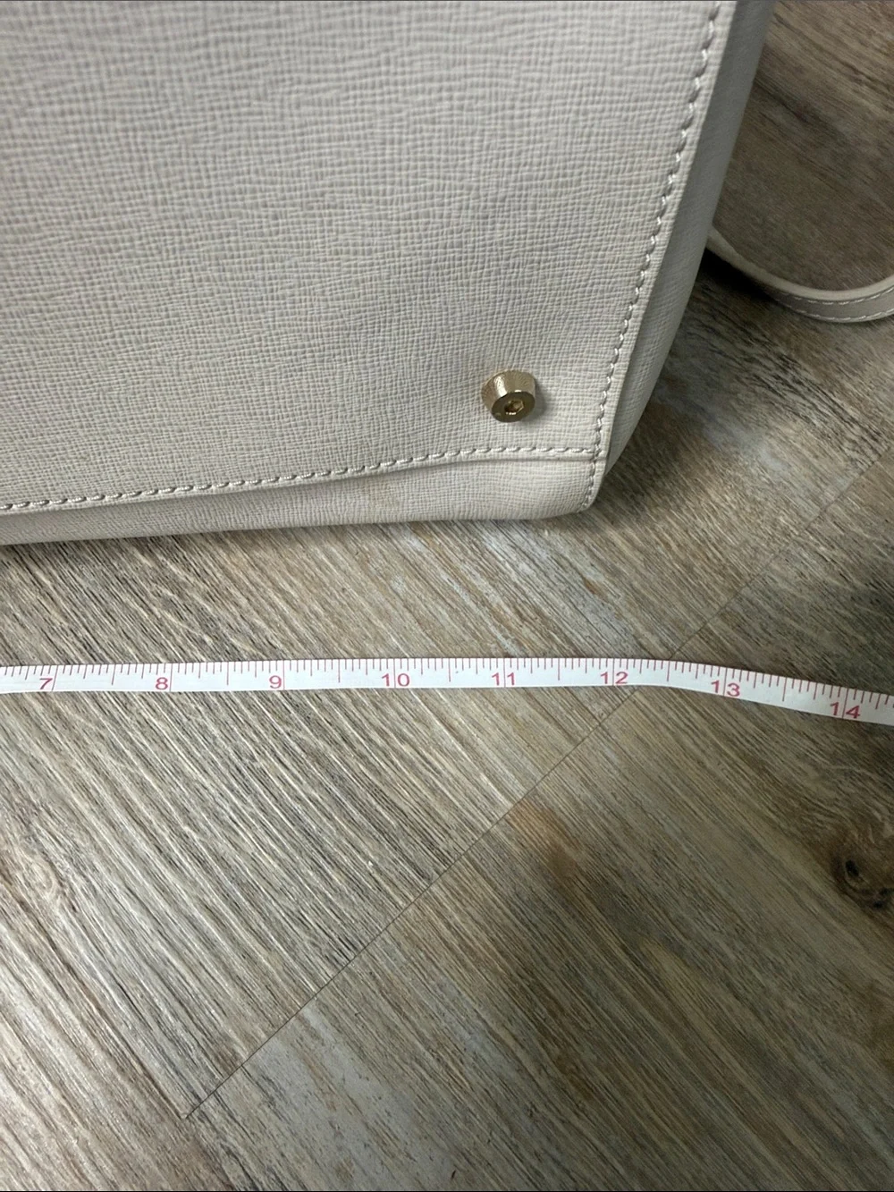 COCCINELLE Cream Leather Satchel Bag
